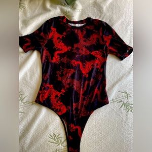Dragon printed bodysuit. Perfect for going out.